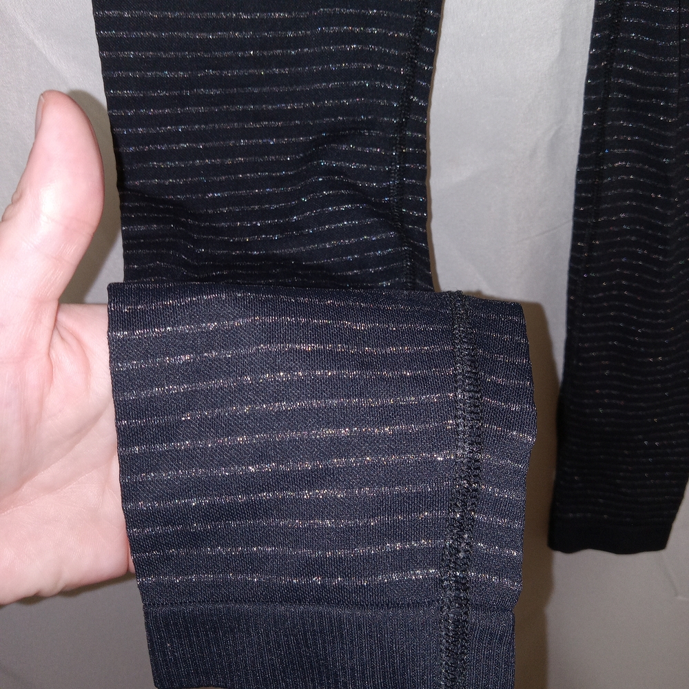 Athleta Compression Fitted Leggings Small Reflective Shimmer Stripe Sz Small - Picture 4 of 15